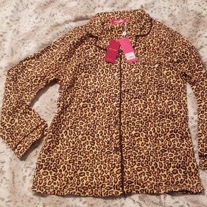 1xl New leopard print 2 piece flannel PJ